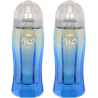                       Ossa Aqua Blue EDP 100ml Perfume For Men With Fresh And Citrusy Notes Long Lasting Fragrance (Pack of 2)                                              