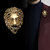 LUCKY JEWELLERY Designer Antique Gold Oxidised Plating Lion Face Shaped Brooch/Lapel Pin for Men   Women