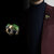 LUCKY JEWELLERY Designer Gold Plating Elephant Design Green Meenakari Enamel Brooch Saree Pin For Men  Women