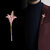 LUCKY JEWELLERY Designer Gold Plating Pink Meenakari Saree Hijab Pin Unisex Brooch Pin For Women/Girls/Men