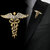 LUCKY JEWELLERY Designer Oxidised Gold Plating Caduceus Doctor's Unisex Brooch Lapel Pin For Men  Boys