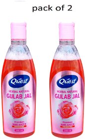 QUEST HERBAL NATURAL GULAB JAL PREMIUM ROSE WATER (PACK OF 2)