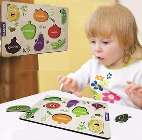 Mannat  Vegetable Wooden Puzzle Toys for Kids 3+ Jigsaw Puzzles for Baby Learning Toys Educational Toys for Board Game