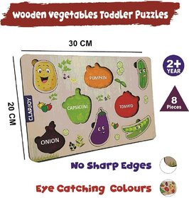 S.S.B  Vegetable Wooden Puzzle Toys for Kids 3+ Jigsaw Puzzles for Baby Learning Toys Educational Toys for Board Game