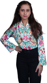 Party wear Floral print Shirt style top for girls