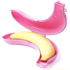Mannat Plastic Banana Case Food Storage Container, Banana Case Cover For School Kids ,Banana Container(Pack of 1,Pink)