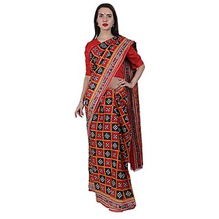                       Kaku Fancy Dresses Women's Silk Saree (Sambhalpuri-saree-Full-SizeMulticolour)                                              