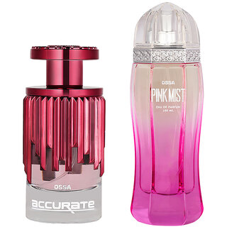                       Ossa Accurate EDP 100ml Perfume for Women And Pink Mist EDP 100ml Perfume For Women Long Lasting Fragrance (Pack of 2)                                              