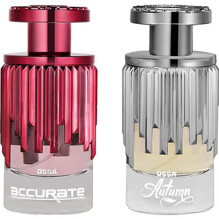                       Ossa Accurate EDP for Women 100ml and Autumn EDP Unisex Perfume 100ml Long Lasting Fragrance Fragrance (Pack of 2)                                              