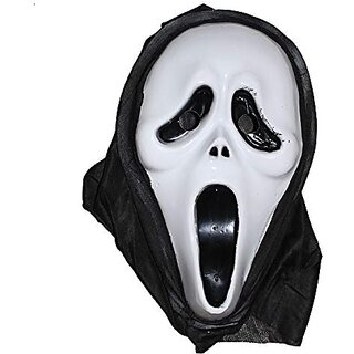                       Kaku Fancy Dresses Horror Mask / Halloween Mask Black-White, Free-Size 6pc, For Boys  Girls                                              