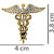 LUCKY JEWELLERY Designer Oxidised Gold Plating Caduceus Doctor's Unisex Brooch Lapel Pin For Men  Boys