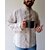Men's curated collar WALTZ shirt in Cotton/Linen Beige stripes