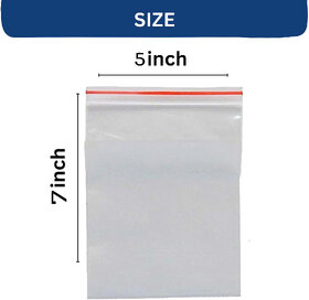 Neelu zip Lock Pouch Multi-Purpose Re-Usable Transparent To Carry Small Items Like Jewellery,Buttons (5x7 inch,300pcs