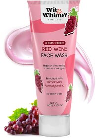 Wit and Whimsy Red Wine Face wash for Anti-aging  Reduces Wrinkles  Boost Collagen (100 ml)