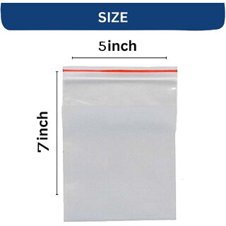                       Neelu zip Lock Pouch Multi-Purpose Re-Usable Transparent To Carry Small Items Like Jewellery,Buttons (5x7 inch,300pcs                                              