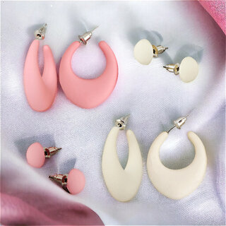                       LUCKY JEWELLERY 4 Pairs Combo Set Of Earring for Women & Girls (190-CHEX-1015-4)                                              