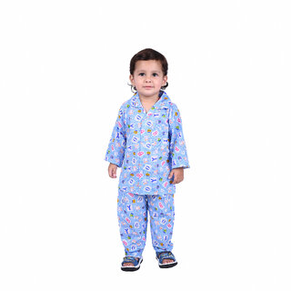                       Kid Kupboard Cotton Baby Girls Sleepsuit Set, Blue, Full-Sleeves, 2-3 Years KIDS6246                                              