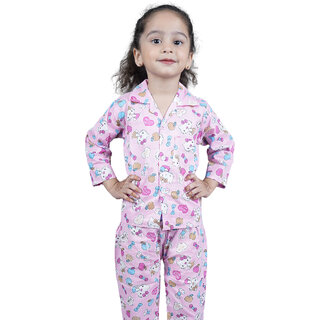                       Kid Kupboard Cotton Girls Sleepsuit Set, Pink, Full-Sleeves, 5-6 Years KIDS6253                                              