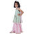Party wear Kurta, Sharara  Dupatta Set for girl kids (Light green  Pink)