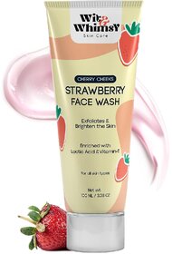 Wit and Whimsy Strawberry Face Wash For Glowing Skin  Exfoliates  Brighten the Skin Face Wash (100 ml)