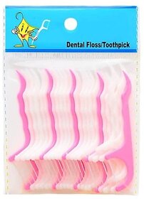 3in1 Dental Tooth Cleaning Dental Floss Toothpicks Plastic Set for Clean Teeth Fresh Breath and Healthy Gums (Pack of 2