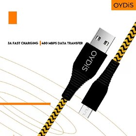 MYZK /Oydis USB-A to Micro USB  Fast Charging Cable 1m 3A Braided  Fast Charging  Sync Cable (Gold  Black)