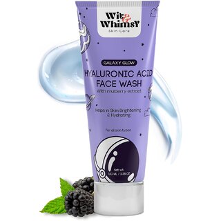                       Wit and Whimsy Hyaluronic Acid Face Wash With Mulberry Extract For Skin Brightening  Hydrating (100 ml)                                              