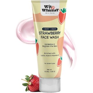                       Wit and Whimsy Strawberry Face Wash For Glowing Skin  Exfoliates  Brighten the Skin Face Wash (100 ml)                                              