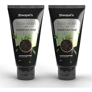                       Sheopal's Black Tea Face Wash, Brightens, Deep Cleans & Evens Skin Tone, Spot Reduction and Reduce Open Pores, 100ml (Pack of 2)                                              