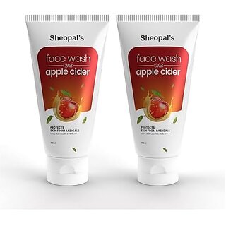                       Sheopal's Apple Cider Face Wash | Radical & Irritation-Free Clean Skin | Fades Tan & Spots | Sulphate & Paraben Free | All Skin Types - 100ml (Pack of 2)                                              