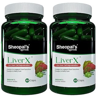                       Sheopal's Liver X For Liver Detox Ayurvedic Supplement For Fatty Liver Helps Reduce Damage Caused By Alcohol with Kutki 120 Capsules                                              