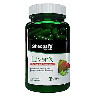                       Sheopal's Liver X For Liver Detox Ayurvedic Supplement For Fatty Liver Helps Reduce Damage Caused By Alcohol with Kutki 60 Capsules                                              
