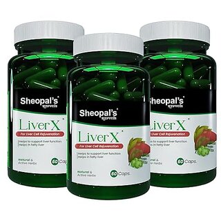                       Sheopal's Liver X For Liver Detox Ayurvedic Supplement For Fatty Liver Helps Reduce Damage Caused By Alcohol with Kutki 180 Capsules                                              