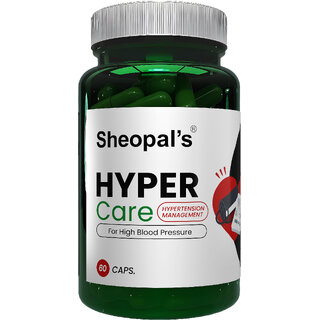                       Sheopal's Hyper Care High Blood Pressure Capsule For Hypertension Management  High BP Control Ayurvedic Medicine  Hypertension Relief - 60 Capsule                                              