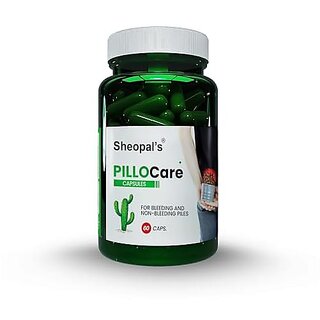                       Sheopal's Pillo Care for Piles Care Capsules For Fast Relief Bavasir Hemorrhoid Support Piles |Fast Relief for Bavasir, Itchiness, Swelling, Irritation & rectum|Ayurvedic Piles Medicine|Fast Relieve In Bleeding Burning & Pain|(60 Capsules)                                              
