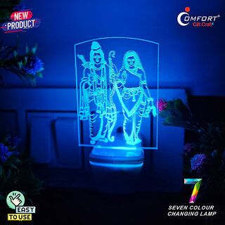 CLI Ram Navami 3D Illusion Led Light Decoration, Jai Shree Ram Navmi Ram Sita Night Lamp (10 cm, Multicolor) CLI Ram Navami 3D Illusion Led Light Decoration, Jai Shree Ram Navmi Ram Sita Night Lamp (10 cm, Multicolor)