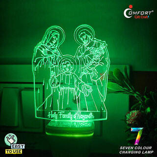                       CLI Jesus Christ Light 3D Illusion Led Light Night Lamp Table Lamp Table Light Night Lamp  (10 cm, Multicolor)                                              