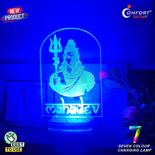 CLI Mahadev Mahakal Light 3D Illusion Led Light Night Lamp Table Lamp Table Light Night Lamp (10 cm, Multicolor) CLI Mahadev Mahakal Light 3D Illusion Led Light Night Lamp Table Lamp Table Light Night Lamp (10 cm, Multicolor)