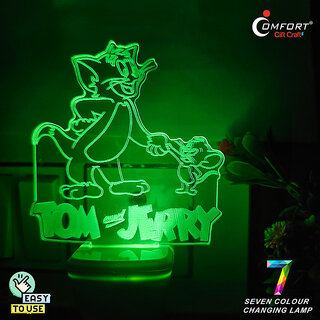 CLI Tom And Jerry Light 3D Illusion Led Light Night Lamp Table Lamp Table Light Bulb Night Lamp (10 cm, Multicolor) CLI Tom And Jerry Light 3D Illusion Led Light Night Lamp Table Lamp Table Light Bulb Night Lamp (10 cm, Multicolor)