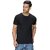 Code yellow Solid Round Neck Black T-Shirt