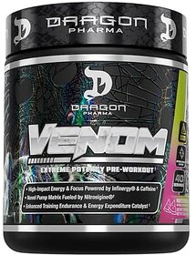 Venom Extreme Potency Pre-Workout, Laser Sharp Focus + Energy, Intense Performance, Proven Ingredients for Enhanced Vasodilation & Endurance (40 Servings, Watermelon)