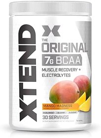 Xtend Original BCAA Powder Sugar Free Workout Muscle Recovery Drink with 7g BCAA, | Amino Acid Supplement with L Glutamine & Electrolytes - 375 Gms (30 Servings) (Mango)