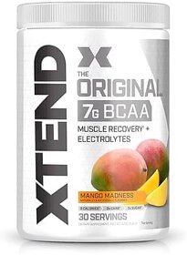 Xtend Original BCAA Powder Sugar Free Workout Muscle Recovery Drink with 7g BCAA,  Amino Acid Supplement with L Glutamine  Electrolytes - 375 Gms (30 Servings) (Mango)