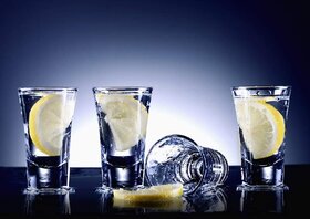 S.K. Heavy Base Shots Glasses Set of 4 for Whiskey,Brandy,Tequila,Vodka  Tequila Set Transperent(38 ml Each)
