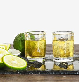 Mannat Heavy Base Shots Glasses Set of 2 for Whiskey,Brandy,Tequila,Vodka  Tequila Set Transperent(65 ml Each)