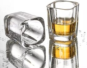 S.K. Heavy Base Shots Glasses Set of 2 for Whiskey,Brandy,Tequila,Vodka  Tequila Set Transperent(65 ml Each)
