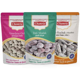 Chamria Anardana Goli, Imli Modak And Aam Rochak Meetha Mouth Freshener 120 Gm Pouch Pack of 3 Chamria Anardana Goli, Imli Modak And Aam Rochak Meetha Mouth Freshener 120 Gm Pouch Pack of 3