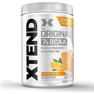                       Xtend Original BCAA Powder Sugar Free Workout Muscle Recovery Drink with 7g BCAA, | Amino Acid Supplement with L Glutamine & Electrolytes - 375 Gms (30 Servings) (Orange Cream)                                              