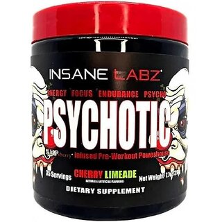                       Insane Psychotic Infused Pre-workout Powerhouse with Creatine Monohydrate & Beta Alanine 35 Servings (208. 4g) (Cherry Limeade)                                              