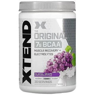                       Xtend Original BCAA Powder Sugar Free Workout Muscle Recovery Drink with 7g BCAA, | Amino Acid Supplement with L Glutamine & Electrolytes - 375 Gms (30 Servings) (Glacial Grape)                                              